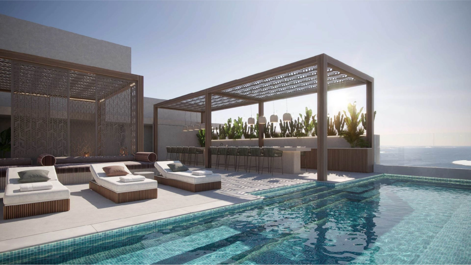 Stylish façade of Reem Eleven luxury apartments on Reem Island